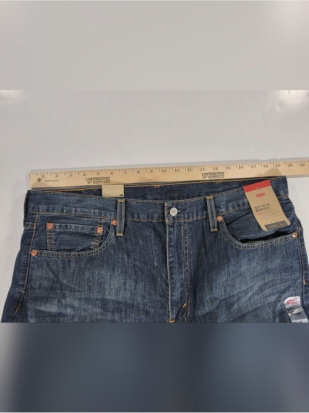 NEW Men's Levi's 527 Slim Bootcut Jeans 38x32 Blue Medium Wash 100% Cotton NWT - Picture 12 of 12